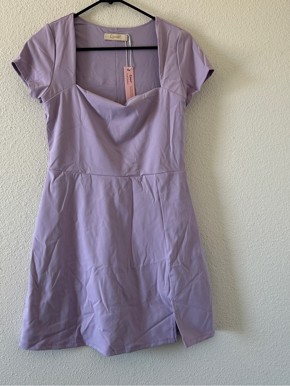 Qinsen Fit & Comfort Athletic Dress A-line Built in Shorts Women’s Large Lilac